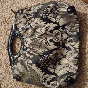 Lovey Grey on black Maurice handbag